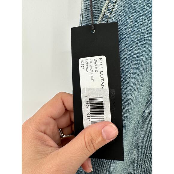 Nili Lotan Women’s Faded Wash Julie Trouser Denim Shorts 27 - Picture 4 of 6